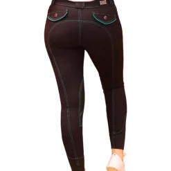 Equithème - Pantalon d'équitation femme Verona / turquoise Noir