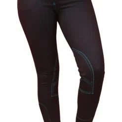 Equithème - Pantalon d'équitation femme Verona / turquoise Noir