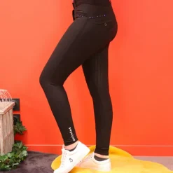 Equithème - Pantalon d'équitation femme Safir / bleu Noir Discount