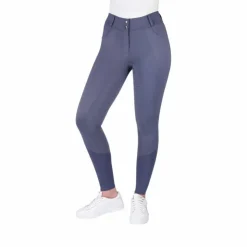 Equithème - Pantalon d'équitation femme Elsa Je t'aime / gris Bleu Sale
