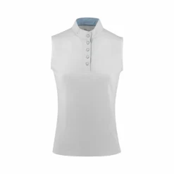 Discount Equithème - Polo de concours sans manches mesh femme Molly Blanc