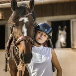 Discount Equithème - Polo de concours sans manches mesh femme Molly Blanc