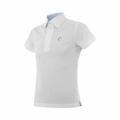 Clearance Equithème - Polo de concours manches courtes mesh enfant Edy Blanc