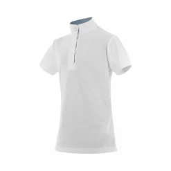 Equithème - Polo de concours manches courtes enfant Mesh Betty Blanc