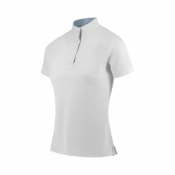 Equithème - Polo de concours manches courtes femme Mesh Betty Blanc Clearance