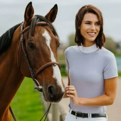 Hot Equithème - Polo manches courtes femme London Violet