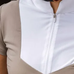 Equithème - Polo manches courtes femme Tokyo taupe Marron New