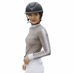 Equithème - Polo manches longues femme Estoril taupe Marron Best