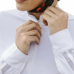 Equithème - Polo manches longues femme Estoril Blanc