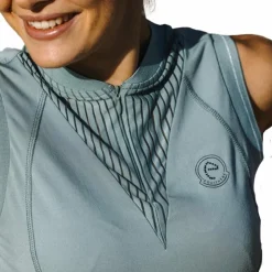 Discount Equithème - Polo sans manches femme Margot édition Je t'aime sauge Vert