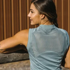 Discount Equithème - Polo sans manches femme Margot édition Je t'aime sauge Vert