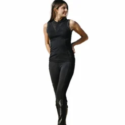 Best Equithème - Polo sans manches femme Margot édition Je t'aime Noir