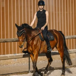 Best Equithème - Polo sans manches femme Margot édition Je t'aime Noir