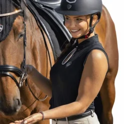 Hot Equithème - Polo sans manches femme Sarah Noir