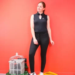 Hot Equithème - Polo sans manches femme Sarah Noir