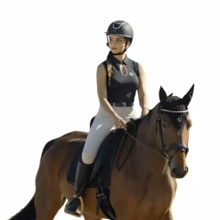 Hot Equithème - Polo sans manches femme Sarah Noir