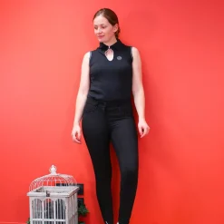 Hot Equithème - Polo sans manches femme Sarah Noir