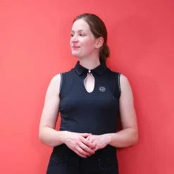 Hot Equithème - Polo sans manches femme Sarah Noir
