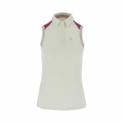 New Equithème - Polo sans manches piqué Ecru Beige