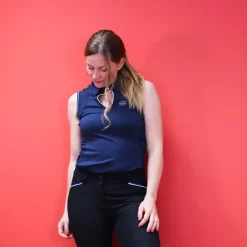Equithème - Polo sans manches femme Sarah Marine Outlet