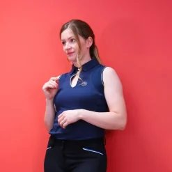 Equithème - Polo sans manches femme Sarah Marine Outlet