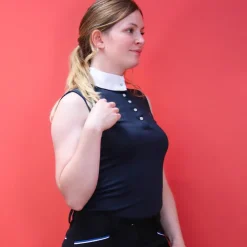 Equithème - Polo sans manches Mesh Marine