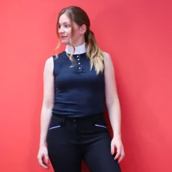 Equithème - Polo sans manches Mesh Marine