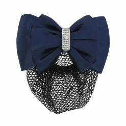 Equithème - Résille barrette pour cheveux Strass argent et Marine Clearance