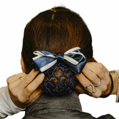 Equithème - Résille barrette pour cheveux Duo et blanc Marine Sale