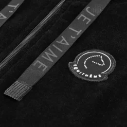Equithème - Sweat zippé manches longues femme Je t'aime Coline Noir New