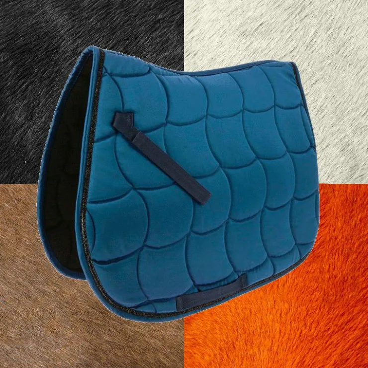Equithème - Tapis de selle Satin marine Online