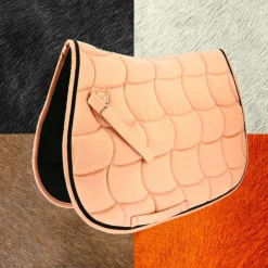 Sale Equithème - Tapis de selle satin gold Rose