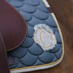 Equithème - Tapis de selle Denim Gris Hot