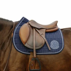 Best Equithème - Tapis de selle Compet Je t'aime marine Bleu