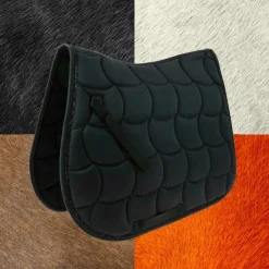 Equithème - Tapis de selle Satin noir Discount