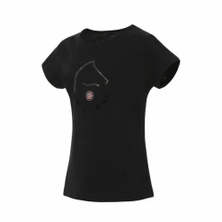 Equithème - T-shirt à manches courtes enfant Claire Noir Sale