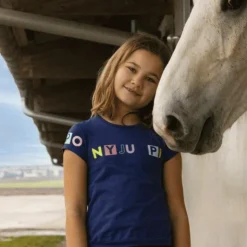 Equithème - T-shirt manches courtes enfant Icance Marine Best