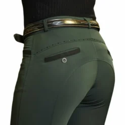 Equithème -Pantalon d'équitation Saphir forêt Vert Hot