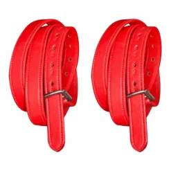 Flags & Cup - Etrivières nylon gainé et cuir Rouge Clearance