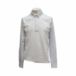 Flags & Cup - Polo de concours manches longues homme San Remo Blanc