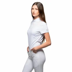Clearance Flags & Cup - Polo de concours manches courtes femme Isla Blanc