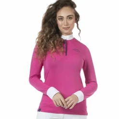 Flags & Cup - Polo manches longues femme Clorinda fuchsia Rose Outlet