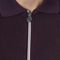 Flags & Cup - Polo manches longues femme Rib Tolsona mure Prune Best