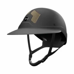 Hot Flex On - Casque d'équitation Armet Dark grilles Gold visière Angel Noir