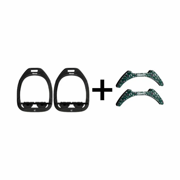 Clearance Flex On - Pack Étriers GC plat grip / / + Stickers Cottage vert Noir
