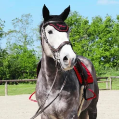 Freejump - Bonnet pour cheval / Rouge Noir Online
