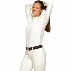 GEM - Polo manches longues Victor femme Blanc New