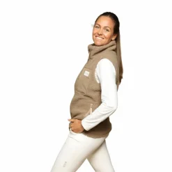 Best GEM - Veste sans manches mouton On femme chataigne Beige