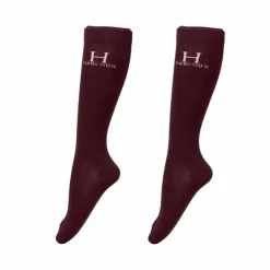 Sale Harcour - Chaussettes d'équitation Badminton aubergine Bordeaux
