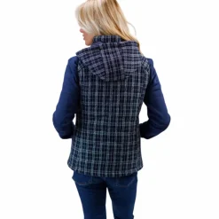 Harcour - Doudoune sans manches femme Best of tweed / blanc Marine